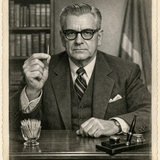 Rachamim Brawl présentant un cure-dent, 1949